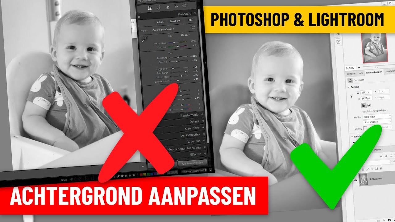 Photoshop | Lightroom | 5x Achtergrond aanpassen (Dutch)
