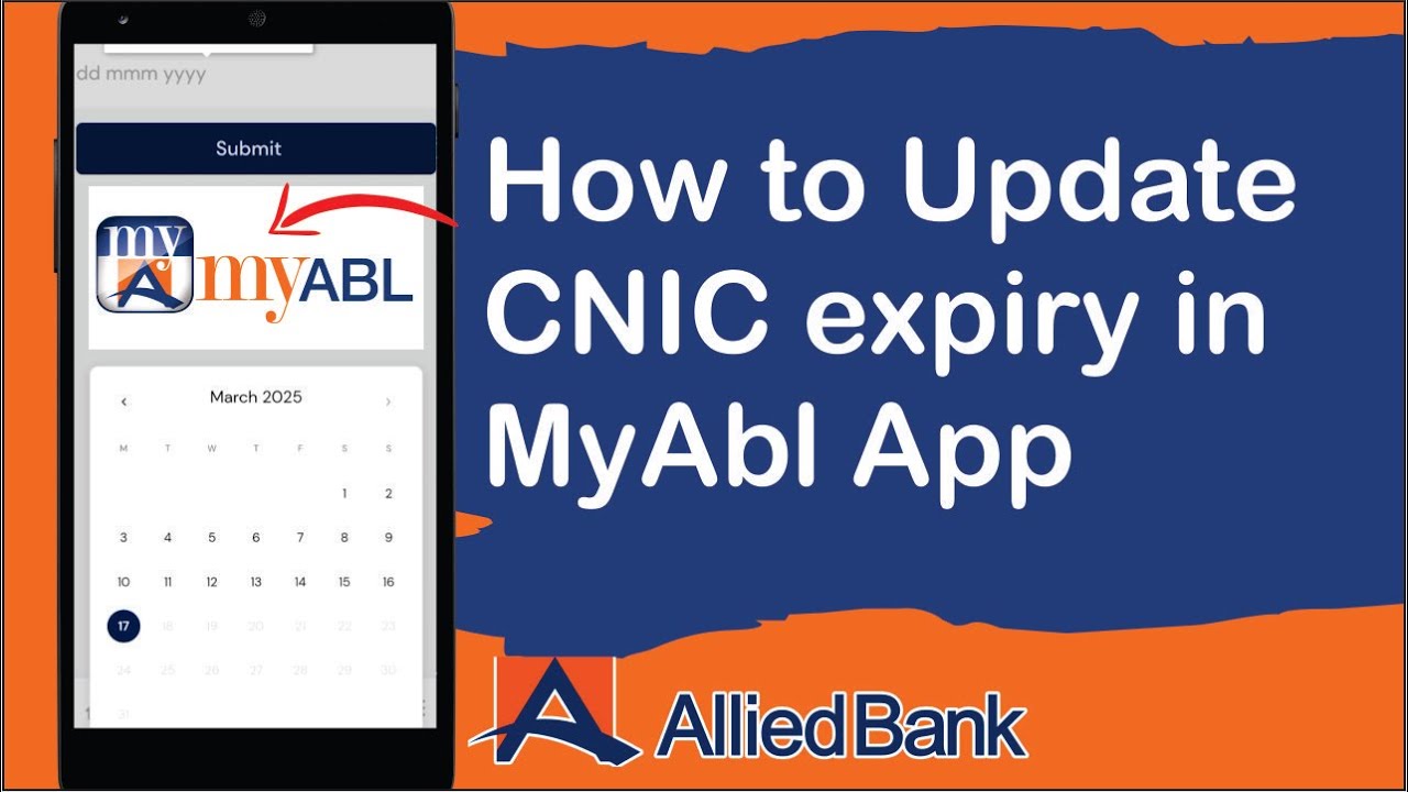 How to update CNIC Expiry in myAbl App | Update CNIC Expiry in bank record online #myabl #abl