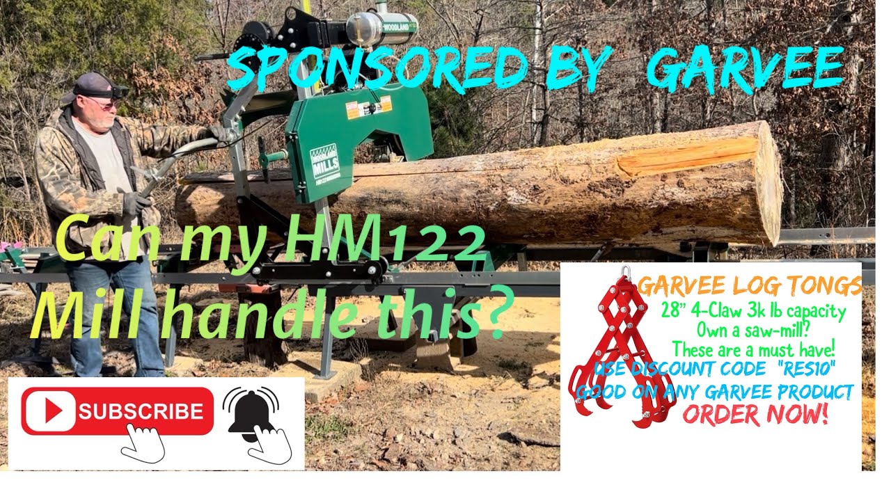 How To Mill A Crooked Log Into Beautiful Lumber for a Deck #garvee #woodlandmills #kubotatractor 