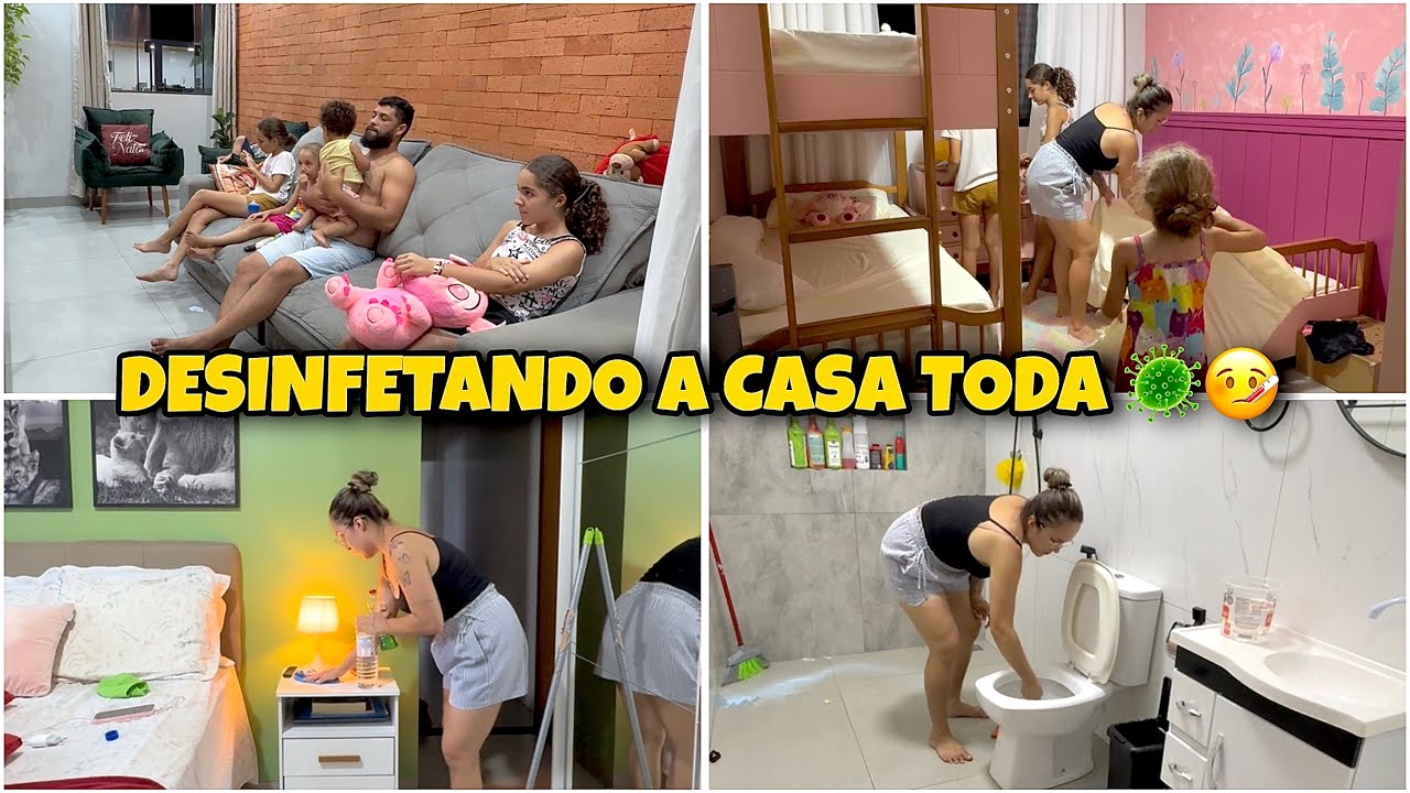 DESINFETEI A CASA INTEIRA DEPOIS DE UMA SEMANA INTENSA COM 5 FILHOS DOENTE