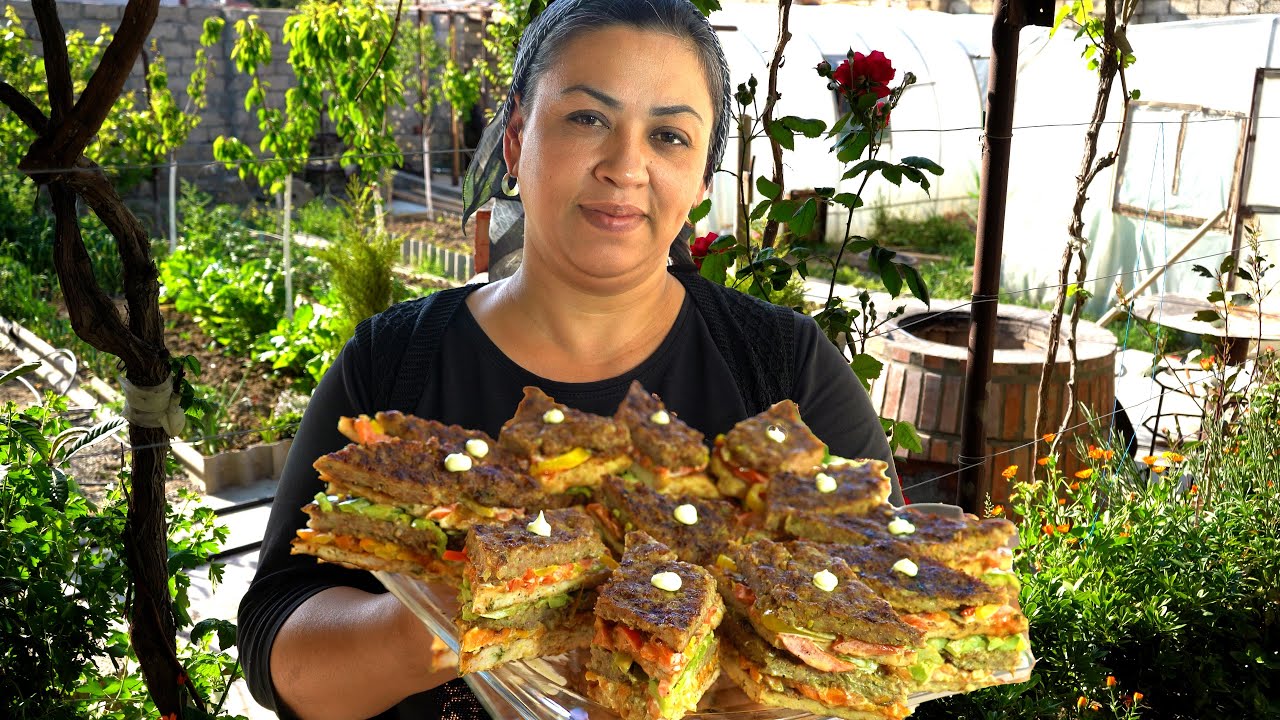 Абсолютно новый Рецепт! Пахлава из Мяса и Овощами! Приготовленный в Углях! Уход за Теплицей