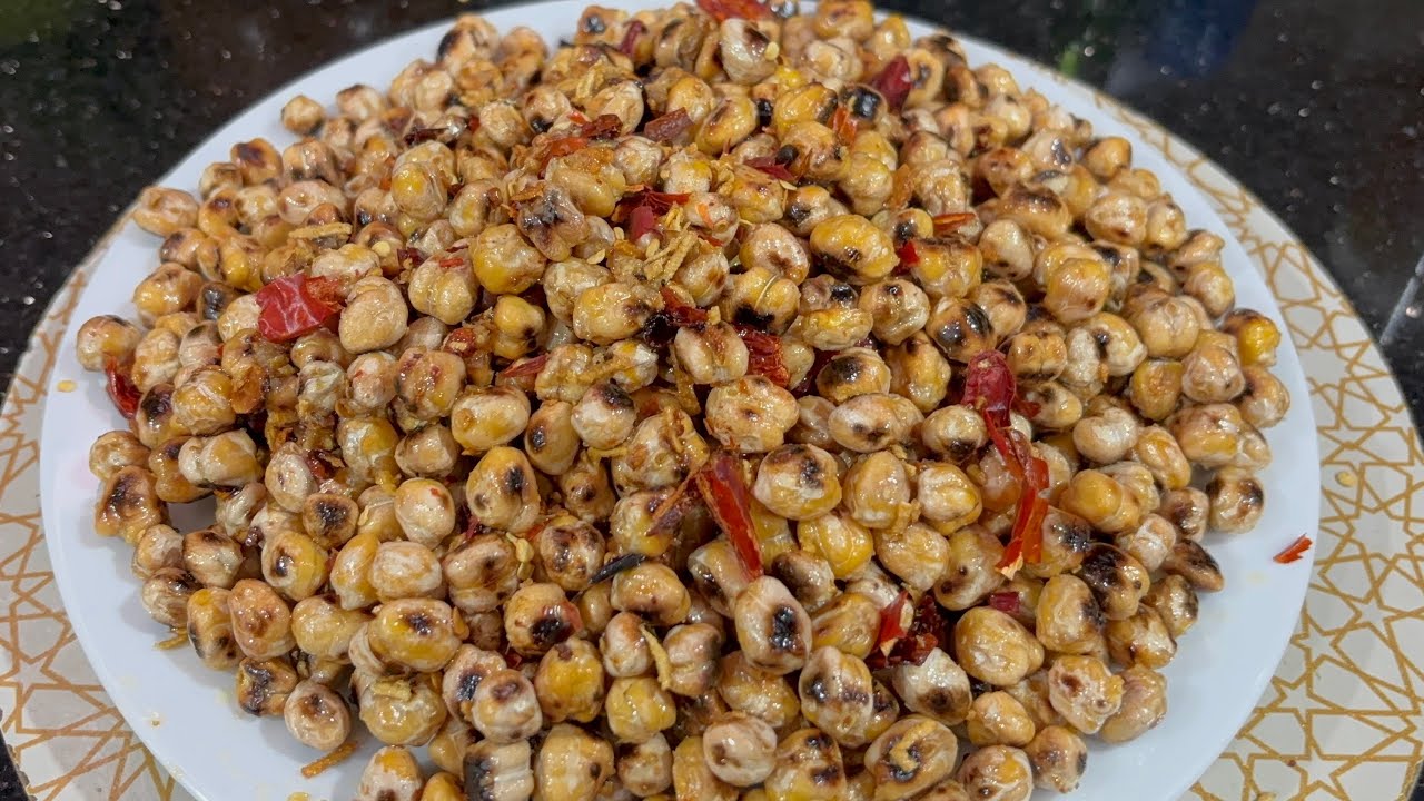 أروع طريقة لتحضير الحمص مقلي في المقلاة مشرمل شهو منو لذيذ بزاف 😋👌