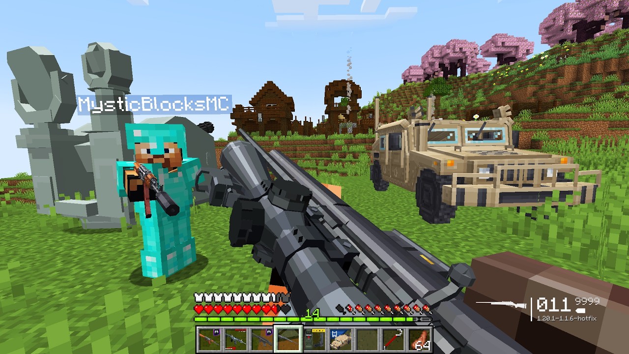 We DESTROYED a MODDED Pillager Outpost But They CAME BACK for REVENGE with MODERN WEAPONS!🔥💣🔫”