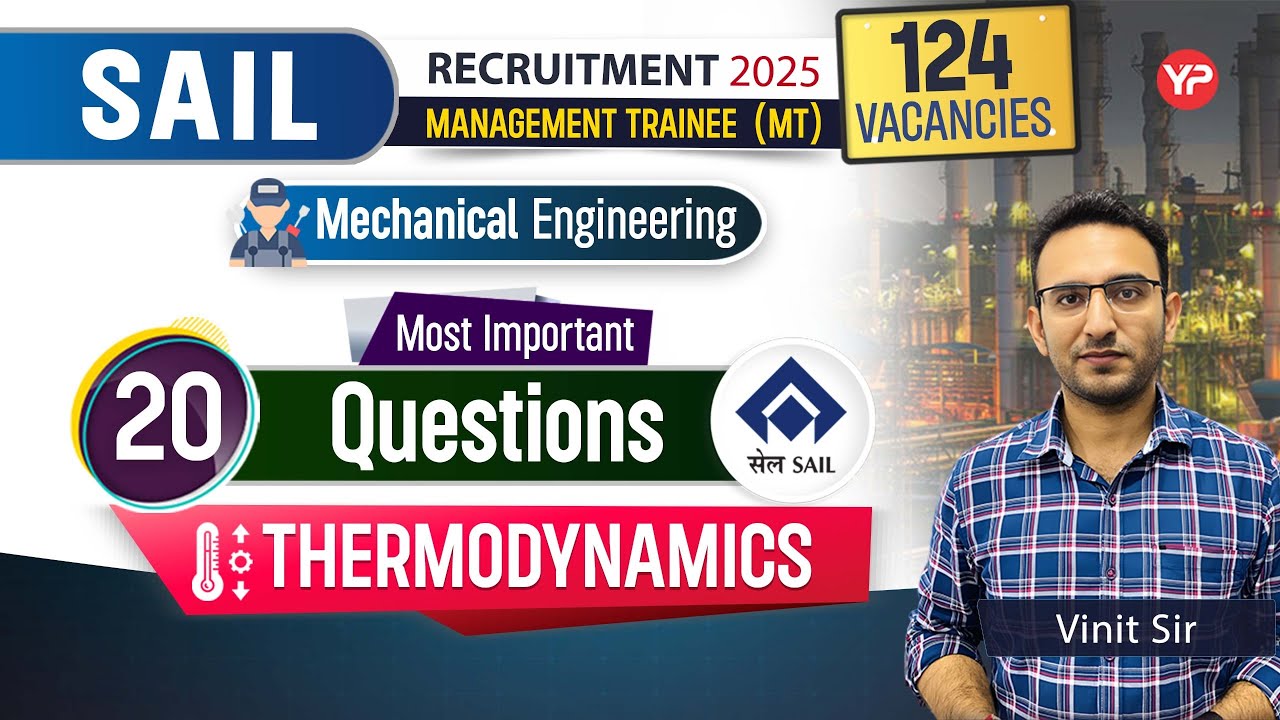 Thermodynamics, 20 Most Important Questions for (Mechanical) SAIL CBT Exam Preparation