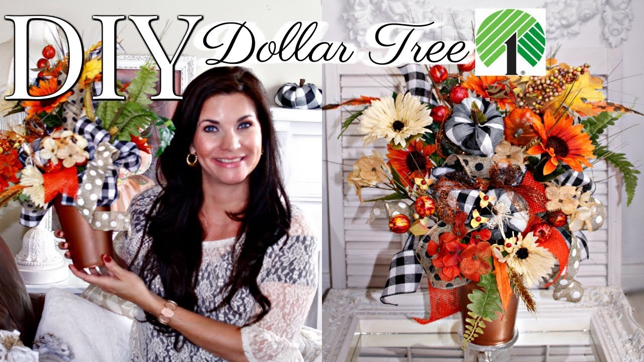 🍁DIY DOLLAR TREE FALL FLORAL DECOR CRAFT 2019🍁