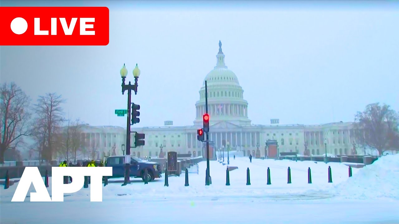 LIVE | Snow Covers the US Capitol | Stunning Winter Morning in Washington DC | APT