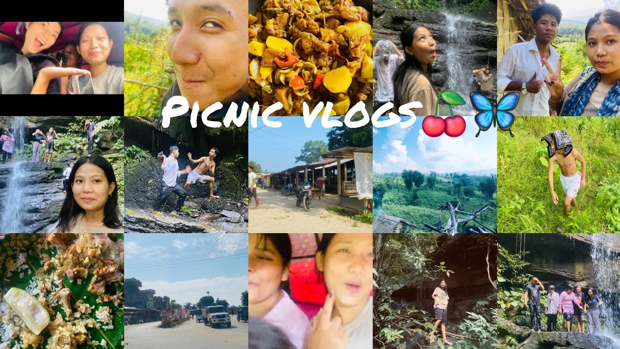 Waterfall picnic with friends at laldenga⛰️♥️🌬|| nrk bo fydi gusy🍒🦋|| 