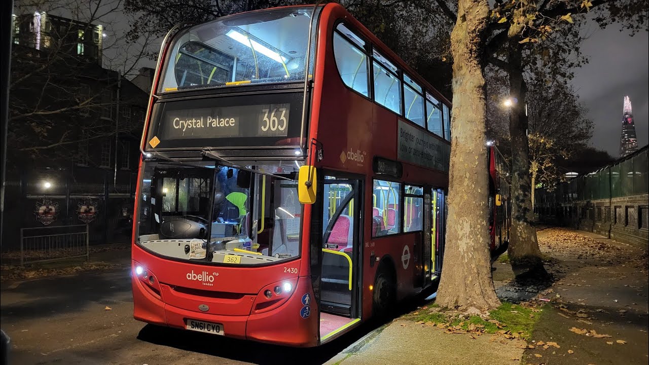 Full Route Visual. Route 363: Crystal Palace - Elephant & Castle