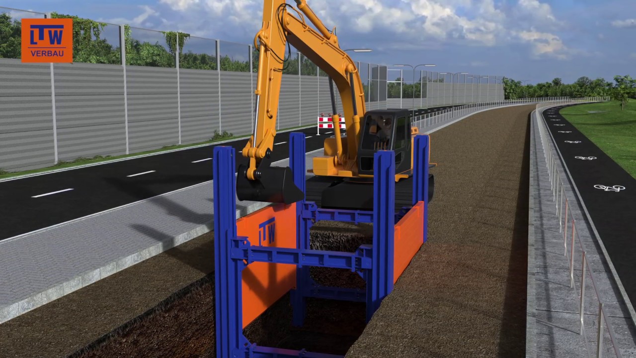 LTW Shoring -  Slide Rail Installation - Gleitschienenverbau DG PV