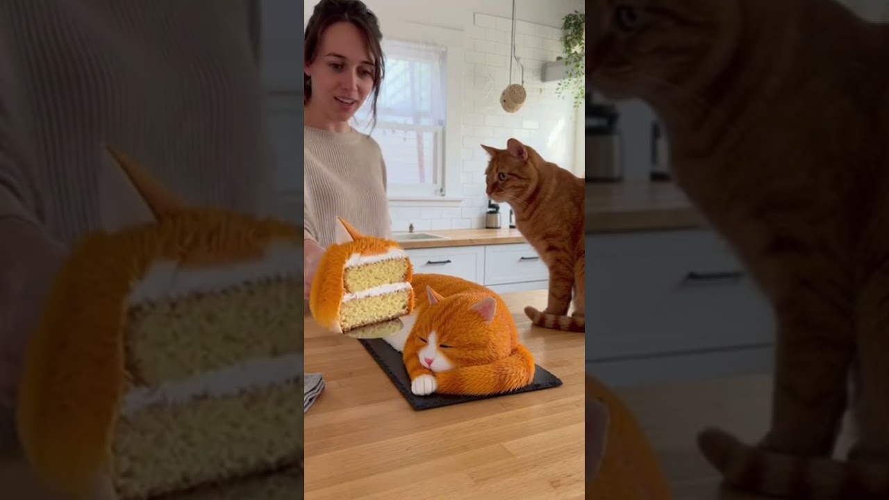 Cat Thinks Cake Is a Real Cat — Her Reaction Is INSANE etudjkxv