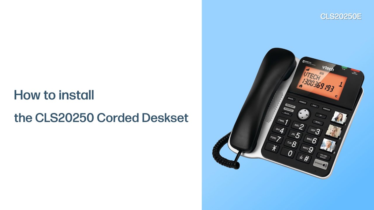 Install the CLS20250E Corded Deskset