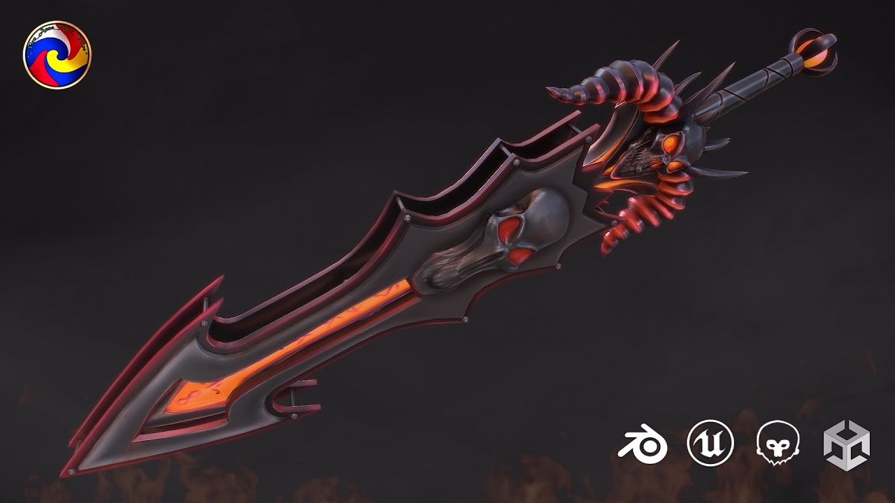 Fantasy Sword 24 with scabbard Stylized