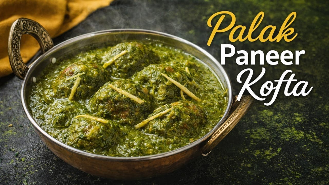 Palak Paneer Kofta Recipe  | Paneer Kofta in Creamy Spinach Gravy | Restaurant Style #palakpaneer