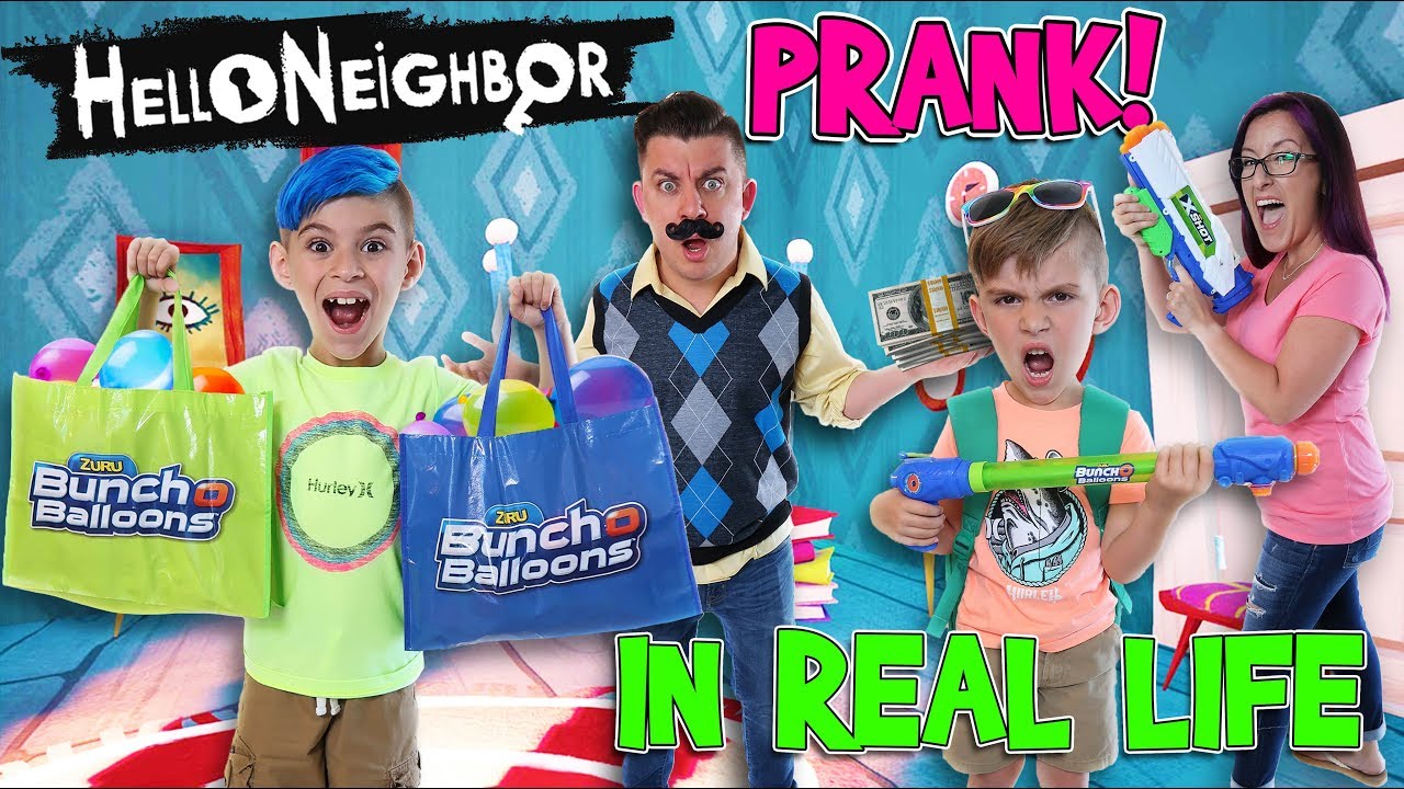 We Pranked Hello Neighbor and Granny (IN REAL LIFE) Epic Water Balloon Fight!