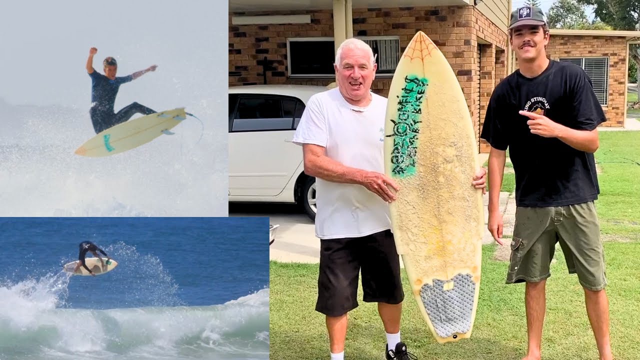 Surfing Mikey Mallalieu's 4'11 Ozzie Wright replica surfboard. Board Fourteen.
