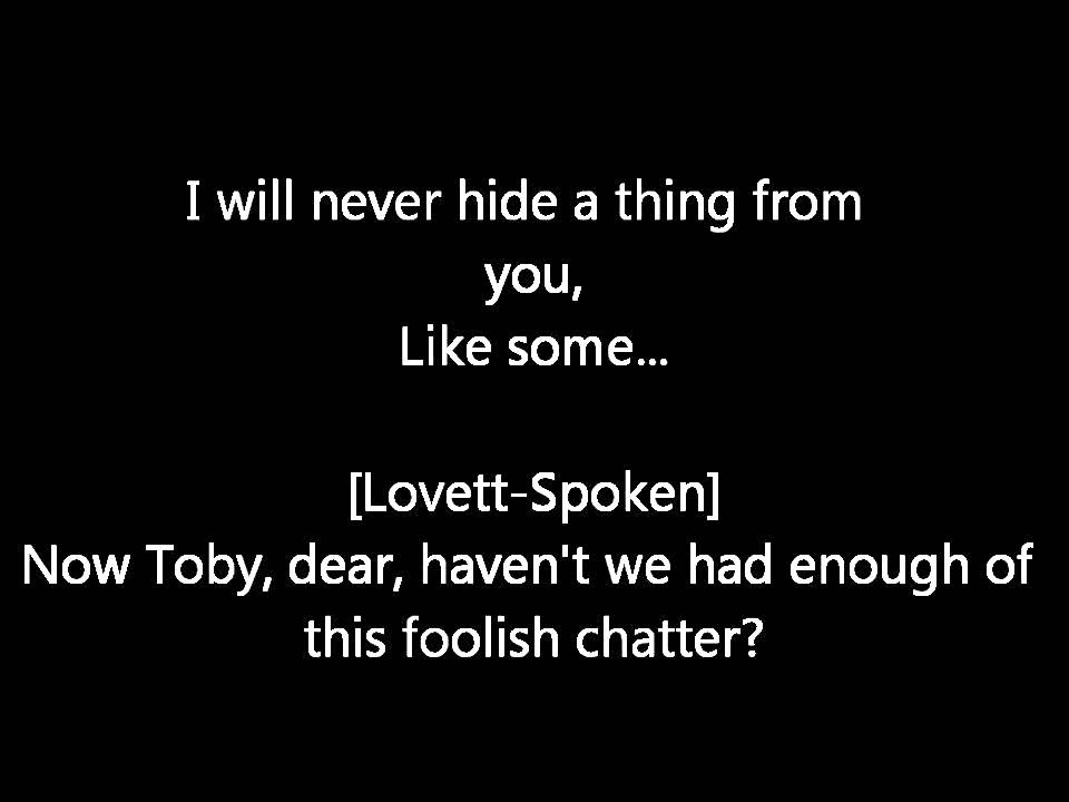 Sweeney Todd Not While I'm Around-Lyrics