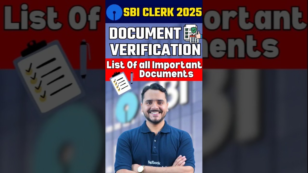 SBI Clerk Document Verification 2025 | List of important documents 🔥| #sbiclerkdv #shortvideo