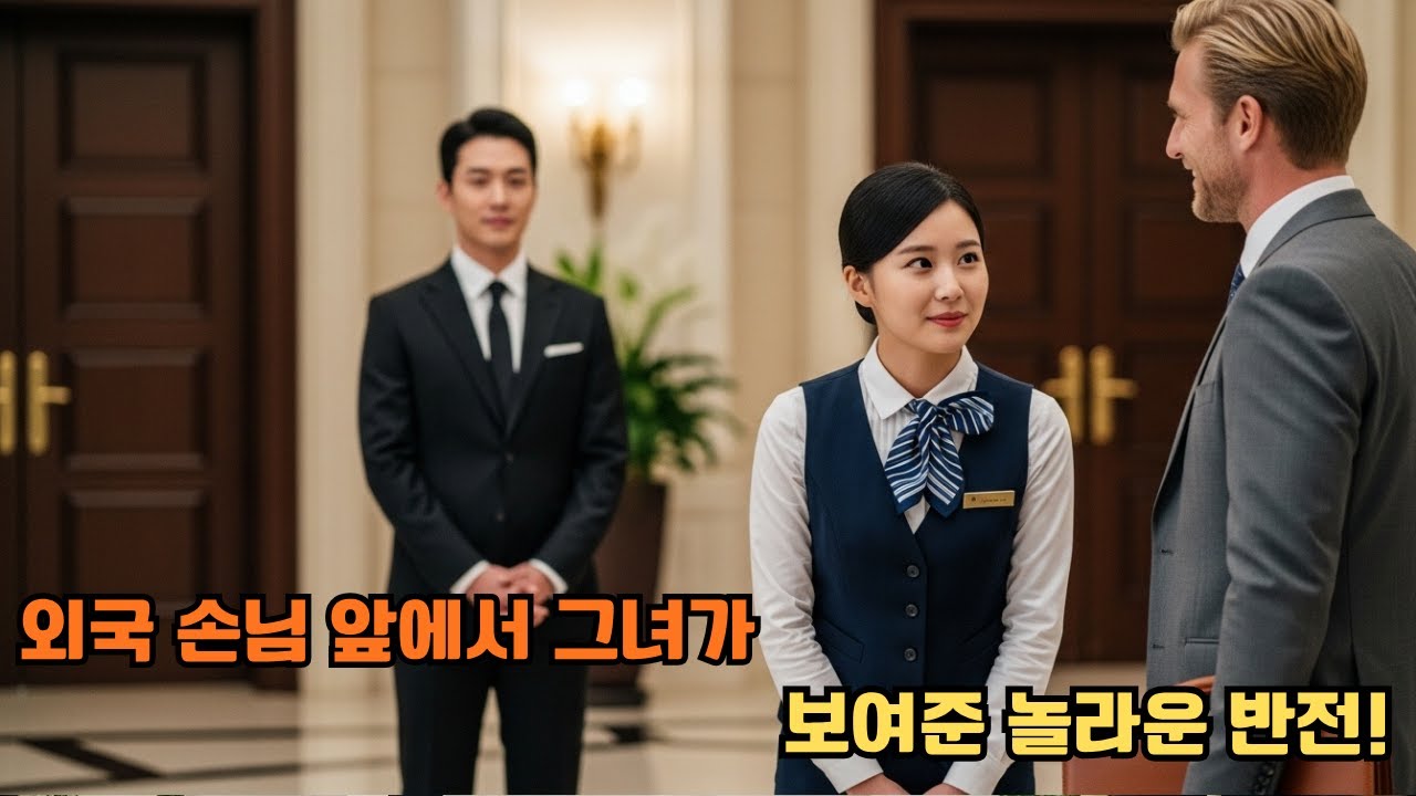 호텔 직원이 외국인 사업가와 대화하자, 뒤에서 지켜보던 이사님이 미소를 지었다!