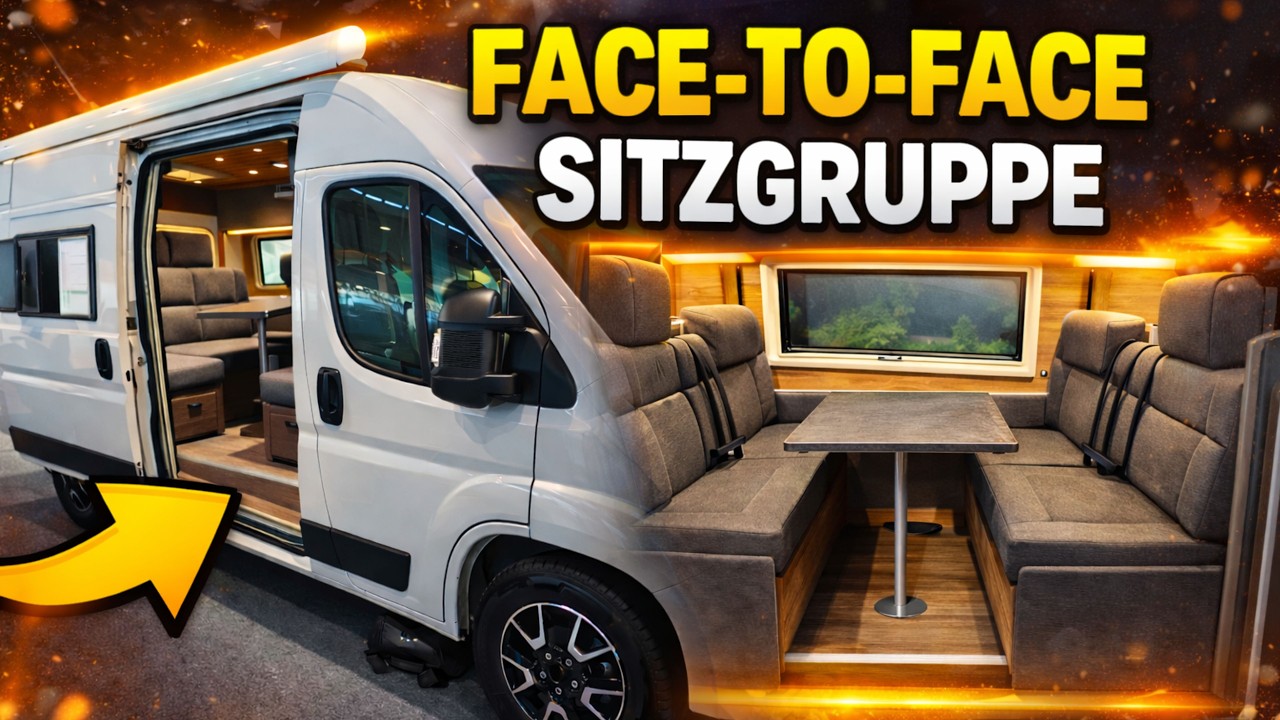 Face to Face Sitzgruppe im MINI WOHNMOBIL 2026 KASTENWAGEN CAMPERVAN 2026 Freedo 541 HT