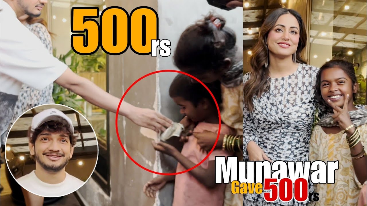 Munawar Faruqui Gave 500rs To Kids While Promoting His Song 'Halki Halki Si' With Hina Khan