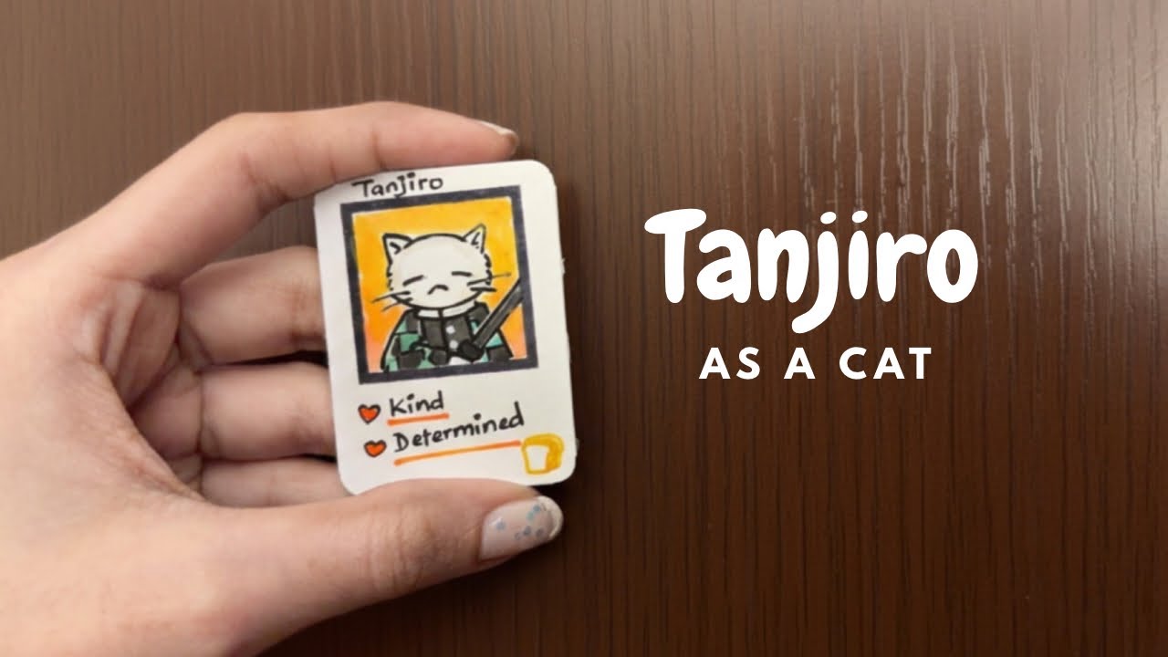 Tanjiro as a Cat 🐱 | Cute Demon Slayer Inspired Cat Card Art