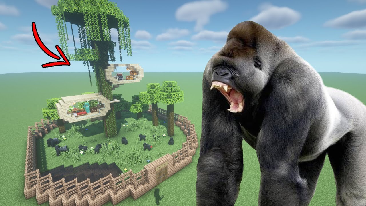 How To Live Inside a Gorilla Farm in Minecraft PE