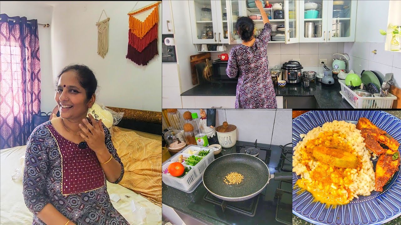 Afternoon vlog /🧏🏻‍♀️Jimikki eppadi irruku /🍛வறுத்து அரைச்ச மீன் கொழம்பு /🐟fish fry 