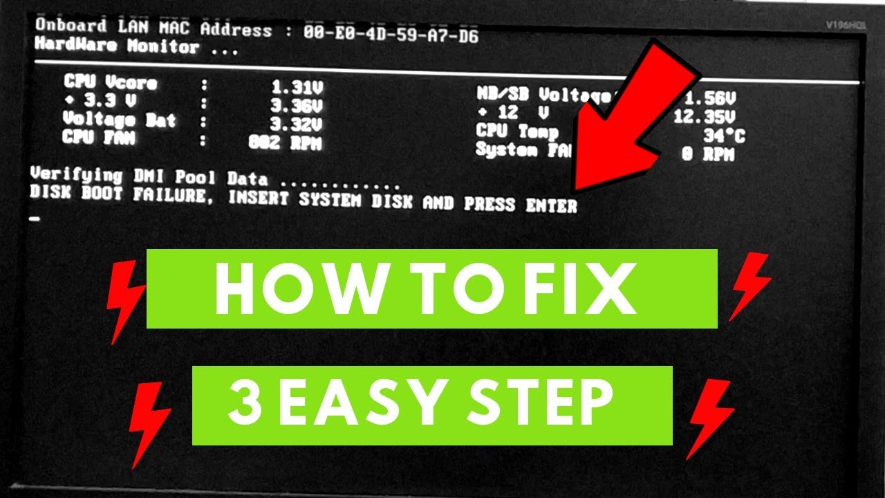 СБОЙ ЗАГРУЗКИ С ДИСКА — ВСТАВЬТЕ СИСТЕМНЫЙ ДИСК И НАЖМИТЕ ENTER — КАК ИСПРАВИТЬ