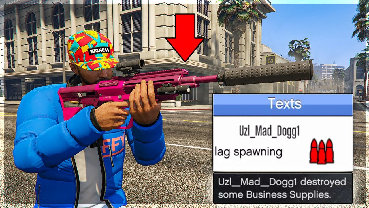 Троллинг карателей с помощью лучшей винтовки в GTA Online