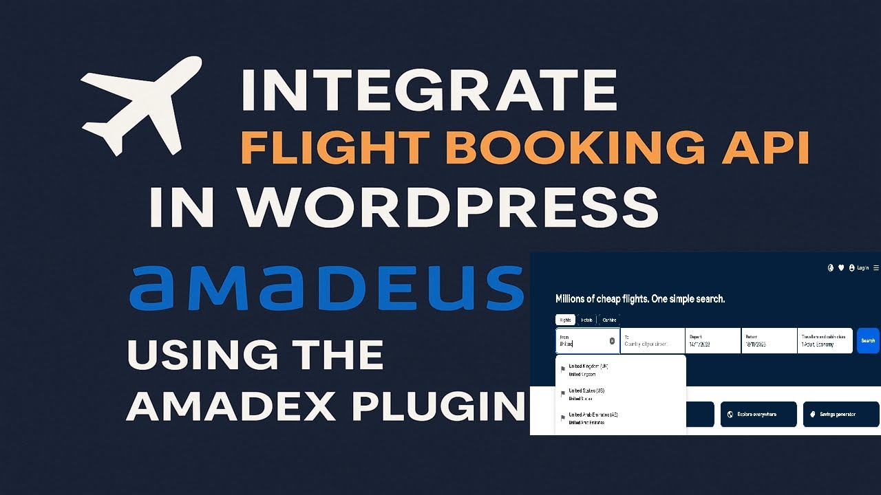 Как интегрировать API бронирования авиабилетов Amadeus в WordPress | Плагин Amadeus WordPress 2025