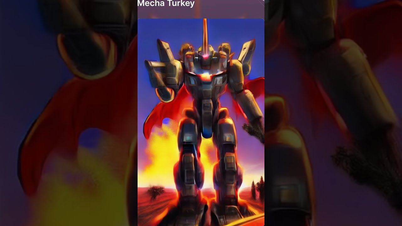 Thanksgiving Turkey Robot - Imaginary Art - Inspired by Mecha, AI Robot. Gundam