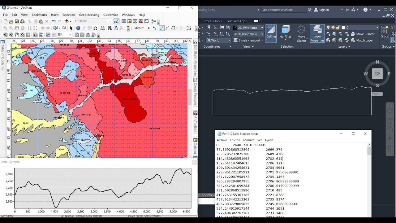 012. Perfil Topográfico: Obtención del Perfil usando Arcmap, Excel y Autocad Civil 3D (Vídeo 2/2)