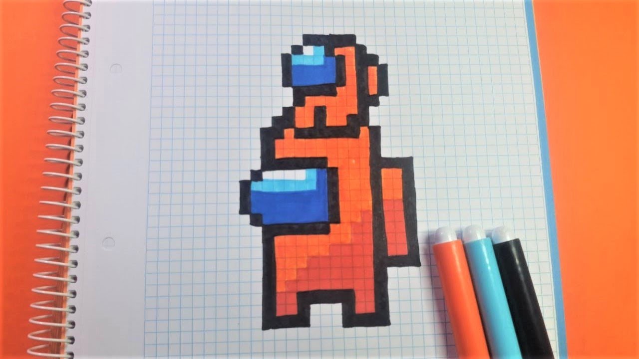 Como dibujar a Among Us con Mascota | Pixel Art