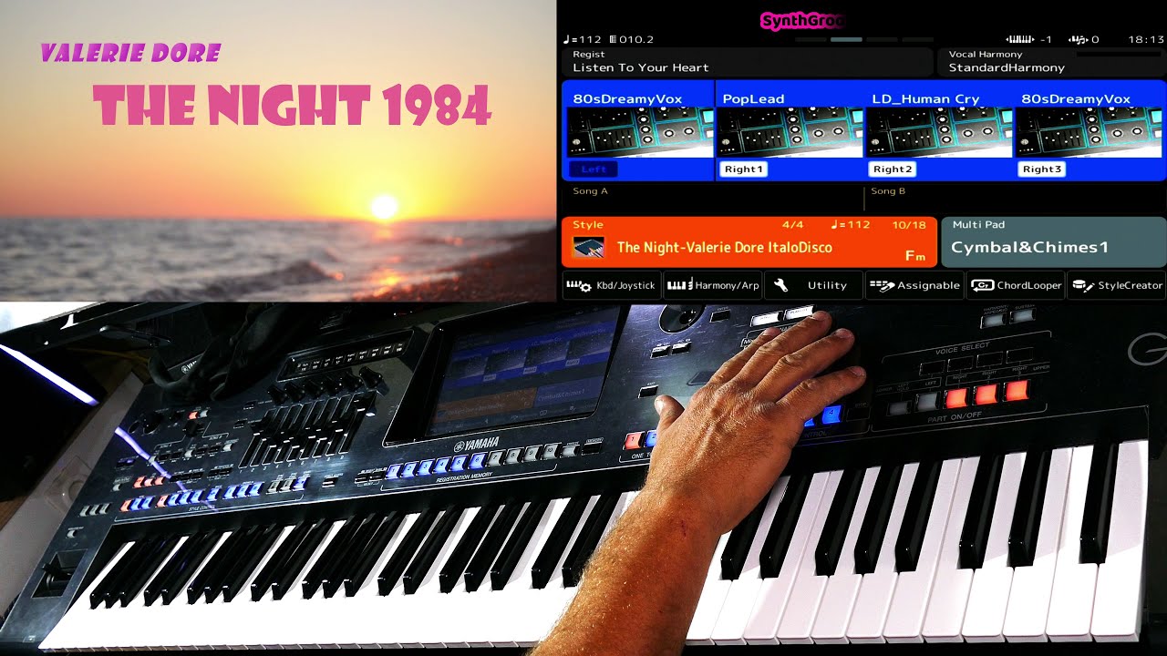 🎹🎹The Night -Valerie Dore 1984 ItaloDisco-Yamaha Genos🎼🎼🎧🎧