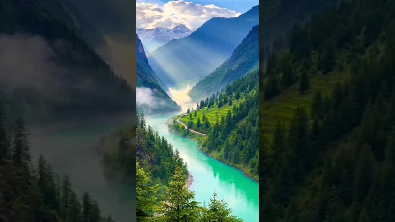 Neelum Valley Dawn Cinematic  Emerald River, Misty Mountains & Pine Forests  Explore Pakistan AI