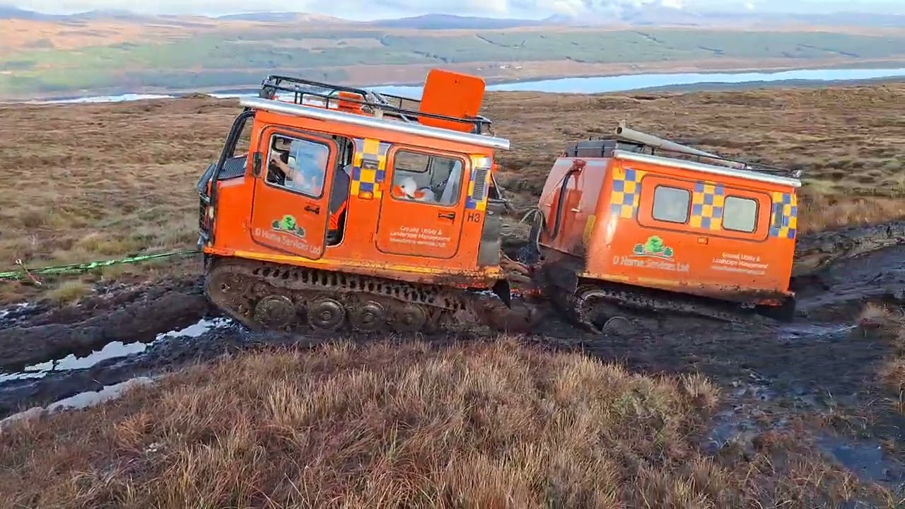 Towing out a BV206 hagglund 