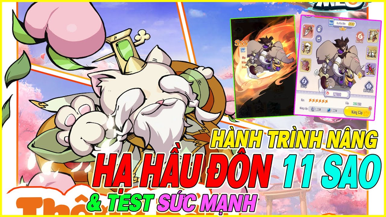 up hạ hầu đ&ocirc;n 11 sao Pet Samkok - B&aacute;o Thủ 3Q & test sức mạnh