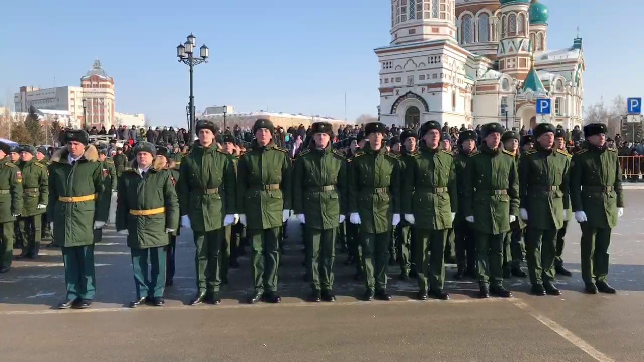 Торжественное построение войск Омского гарнизона и смотр-конкурс строевой песни - 23.02.2018