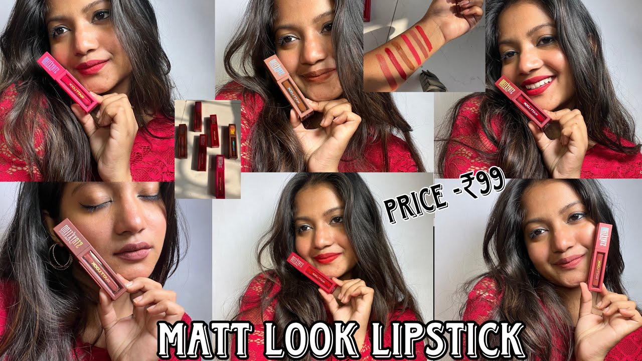 Обзор и свотчи мусса для губ Matt Look Stayxtend || Лучшая помада для индийского оттенка кожи до ...