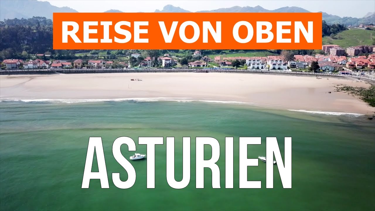 Asturien von oben | Stadt Gijon, Oviedo, Ribadesella | 4k Video von Drohne | Spanien aus der Luft