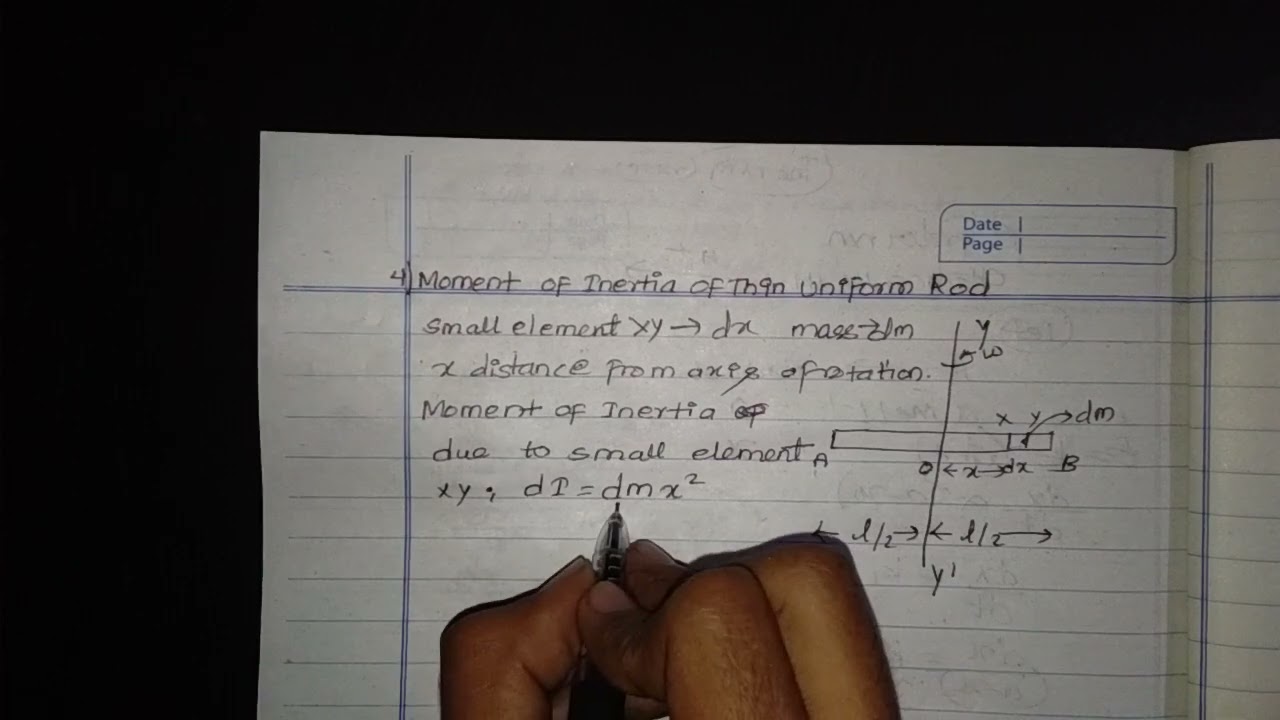 Moment of Inertia of thin uniform rod class 12/Rotational dynamics