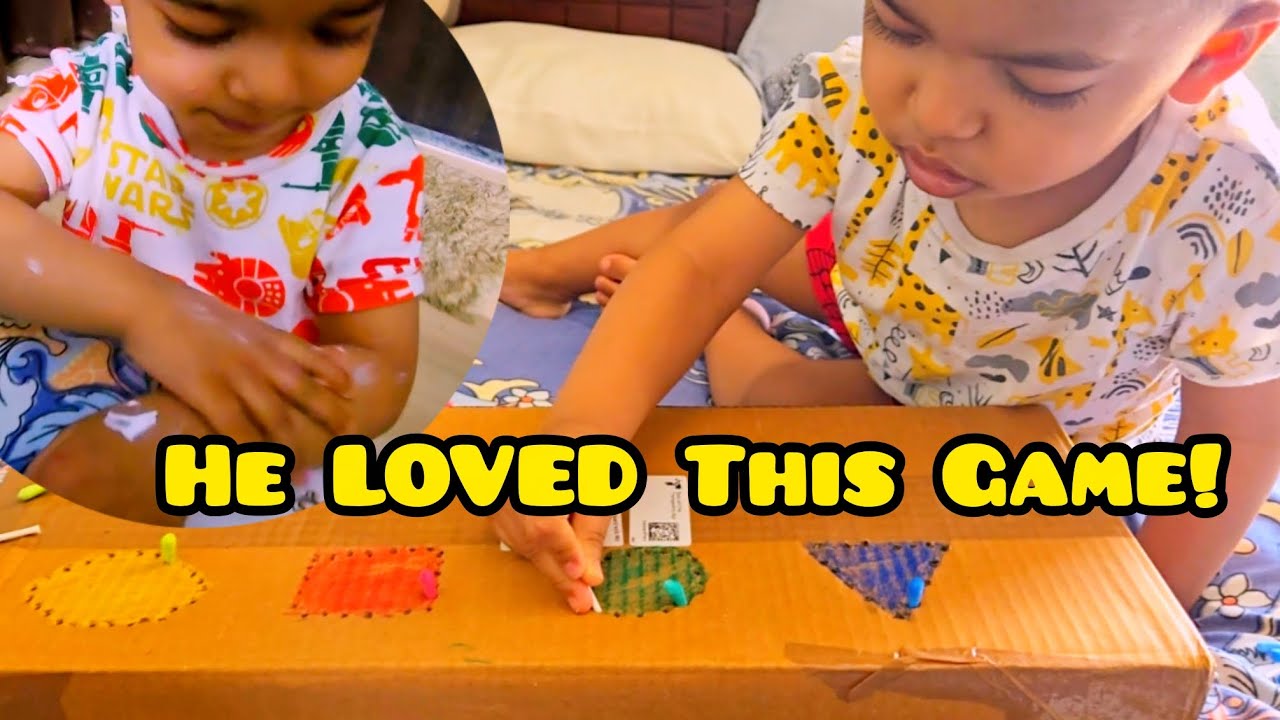 DIY Cardboard Learning Game for Toddlers | My Baby’s Funny Reactions 😂 | Mom Life Vlog