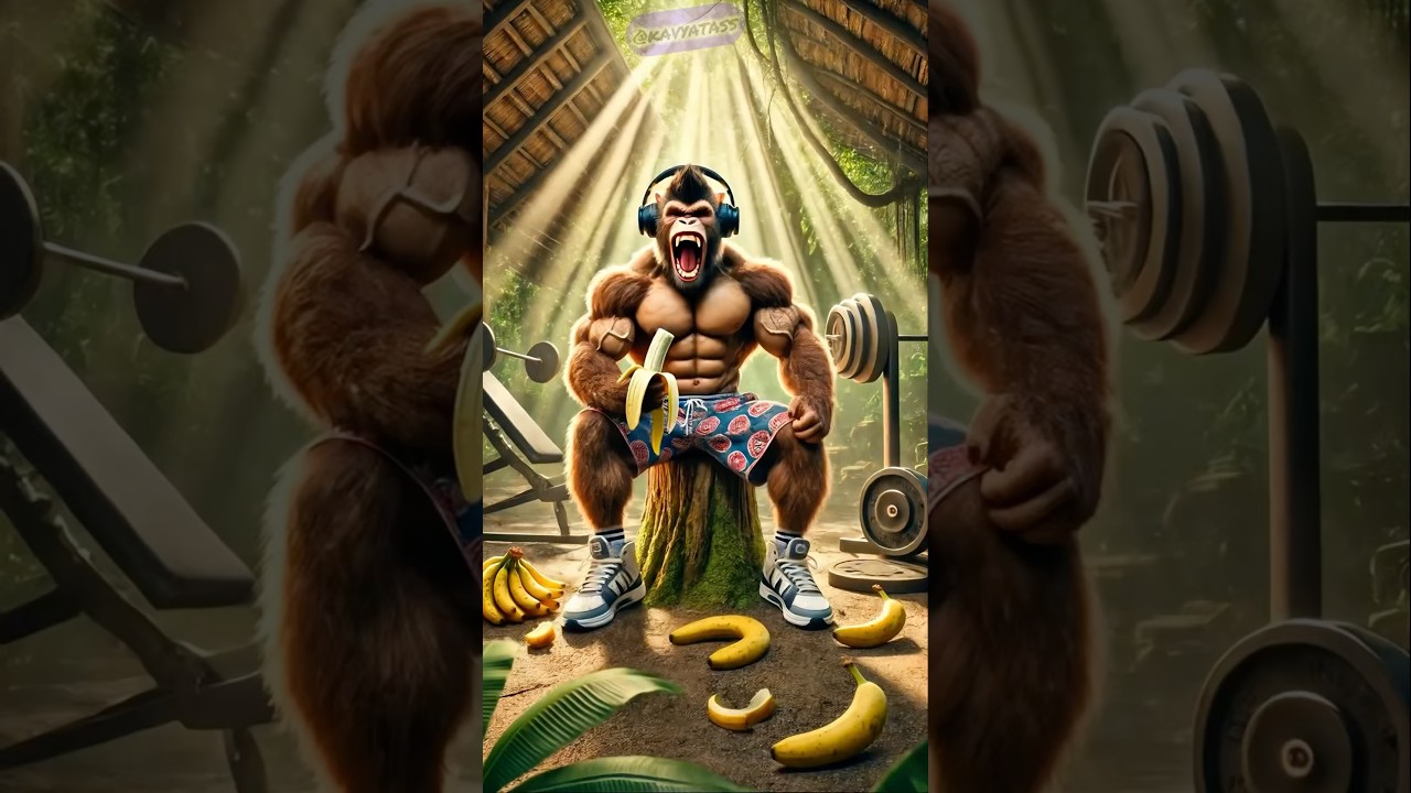 "Protein Shake? Nah, Banana Break!"Monkey at Gym