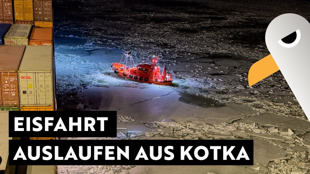 Eisfahrt ❄️ Auslaufen aus Containerhafen Kotka 🇫🇮 Zurück nach Hamburg