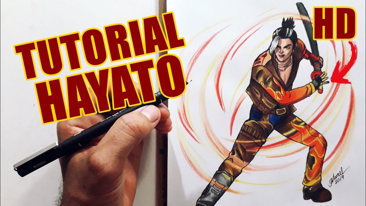 COMO DESENHAR O HAYATO FREE FIRE - How to Draw Free Fire