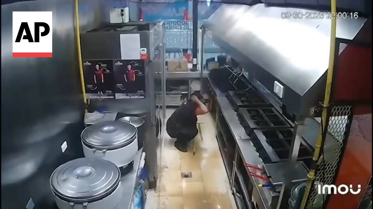 CCTV video shows 6.9 magnitude earthquake hitting the Philippines
