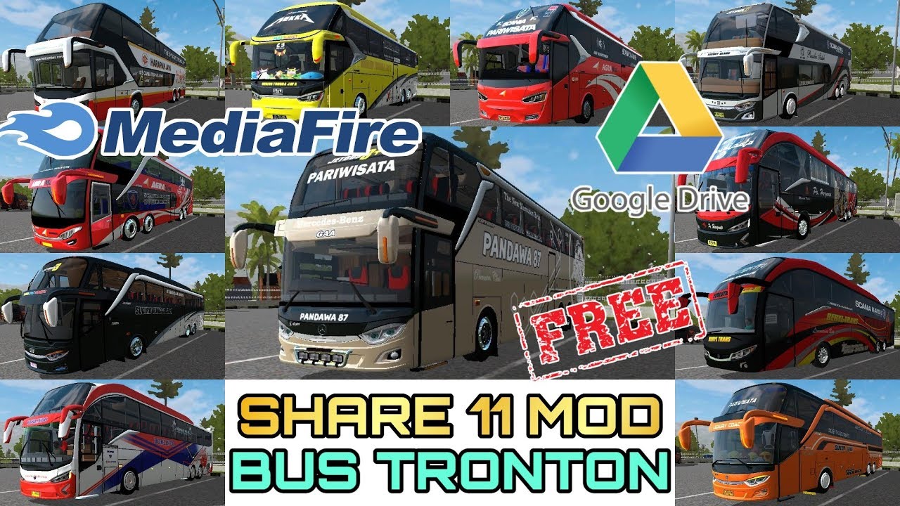 MOD BUSSID - SHARE 11 MOD JET BUS TRONTON | LINK MEDIAFIRE DAN GOOGLE DRIVE | FREE DOWNLOAD