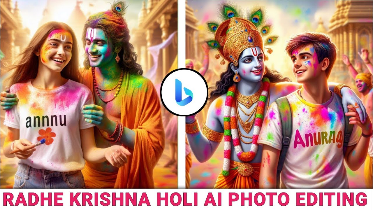 Radhe Krishna Holi Ai Photo Editing|| Holi Ai Photo Editing || Anurag technical