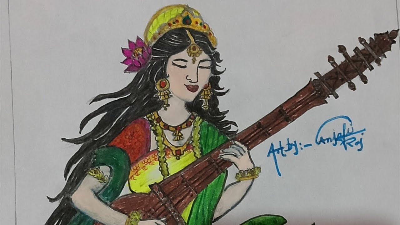 Anjali Raj #beautiful  ❤️Sarswati MAA Drowning 🙏❤️ Made By Me 💞