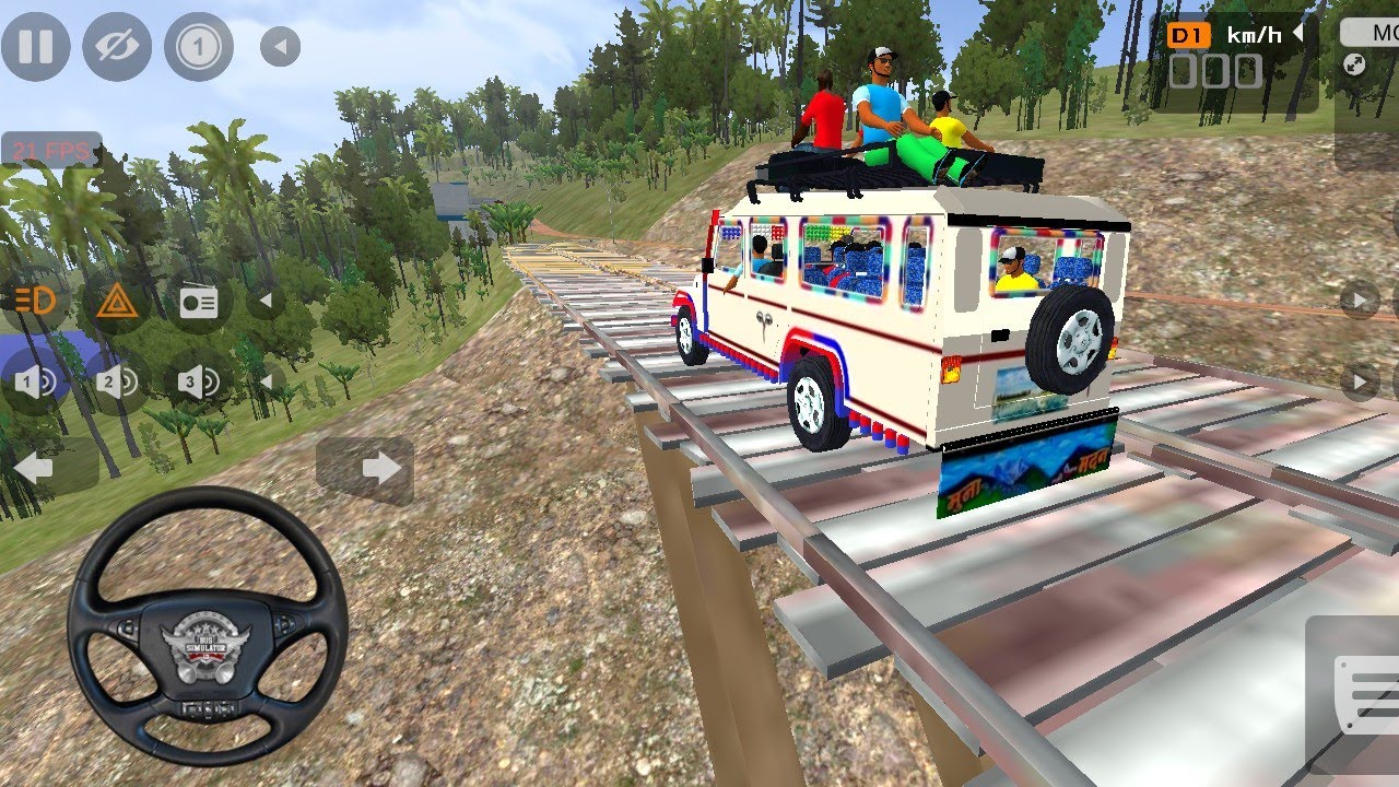 🚙Nepali Safari Jeep Public Transport In Small Off-road | Bus Simulator Indonesia Game Play